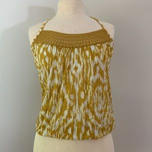 Stretchy Top Crochet Neckline & Twist Strap Back